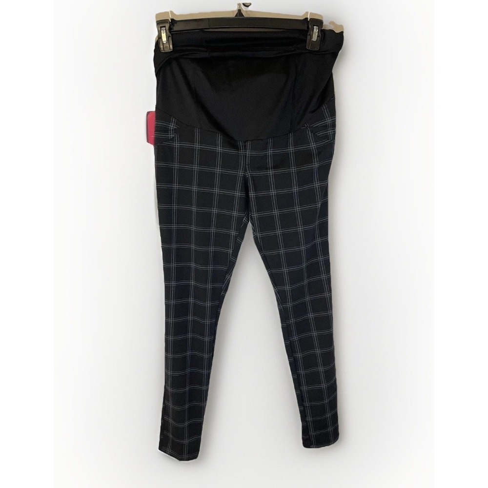 New Women's Isabel Maternity Crossover Dress Pant Panel Plaid Size Medium NWT